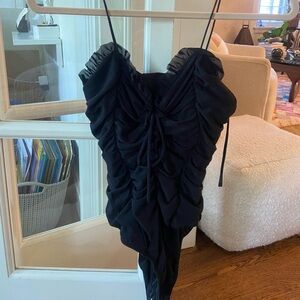 Black ruffle/tie bodysuit in size medium!